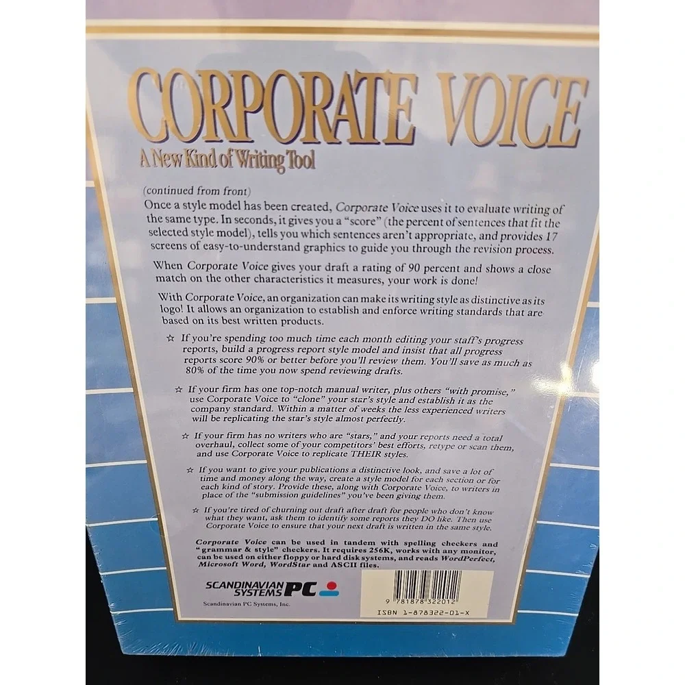 Corporate‎ Voice a New Kind of writing tool Scandinavian system PC